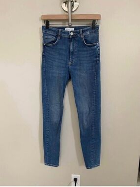 Zara High Rise Skinny Jeans Blue Denim Size 6 | Like New
